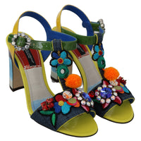 Majolica Crystal Ankle Strap Sandals Shoes