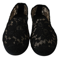 Black Lace Cotton Espadrilles Shoes