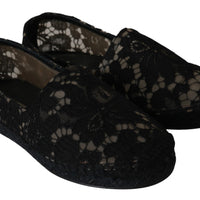 Black Lace Cotton Espadrilles Shoes