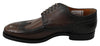 Brown Black Leather Derby Formal Brogue Shoes