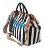 Black White Stripes Shopping Borse Women Tote Cotton Bag