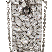 Dolce & Gabbana Cross Body Silver Crystal Brass Crystal Purse