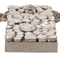 Dolce & Gabbana Cross Body Silver Crystal Brass Crystal Purse