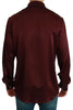 Bordeaux Silk Pajama Casual Top Shirt