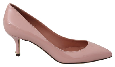 Pink Leather Heels Pumps Classic Shoes