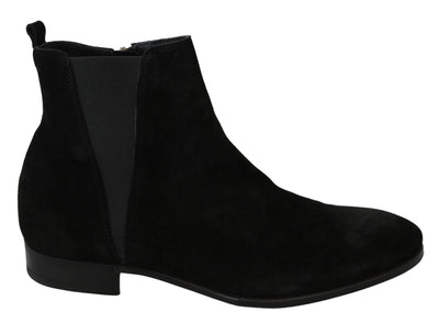 Black Suede Leather Chelsea Boots Shoes