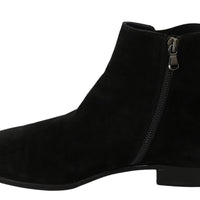 Black Suede Leather Chelsea Boots Shoes