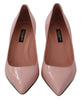 Pink Leather Heels Pumps Classic Shoes