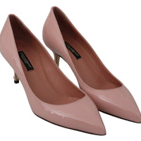 Pink Leather Heels Pumps Classic Shoes