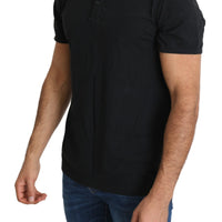 Black Henley Stretch Top Mens Underwear T-shirt