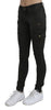 Black Mid Waist Skinny Flared Denim Trouser Cotton Jeans