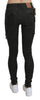 Black Mid Waist Skinny Flared Denim Trouser Cotton Jeans