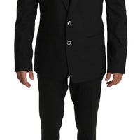 Gray Striped Wool Stretch Slim Fit Suit