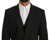 Gray Striped Wool Stretch Slim Fit Suit
