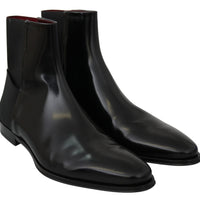 Black Leather Chelsea Mens Boots