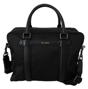 Black Mens Shoulder Strap Laptop Messenger Nylon