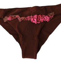 Pink Brown Two Piece Swimsuit Beachwear