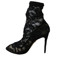Black Lace Taormina Stilettos Booties Shoes