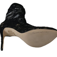 Black Lace Taormina Stilettos Booties Shoes