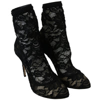 Black Lace Taormina Stilettos Booties Shoes