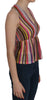 Multi Color Sleeveless Deep Neck Backless Top Blouse