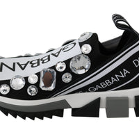 Black White Crystal Women's Sneakers Shoes