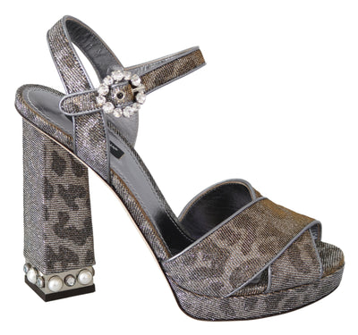 Silver Leopard Lurex Keira Sandals Shoes