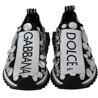 Black White Crystal Women's Sneakers Shoes