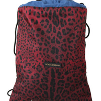 Red Leopard Adjustable Drawstring Women Nap Sack Bag