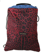Red Leopard Adjustable Drawstring Women Nap Sack Bag