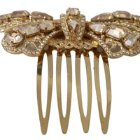Gold Crystal Filigree Lace Accessory Hair Comb