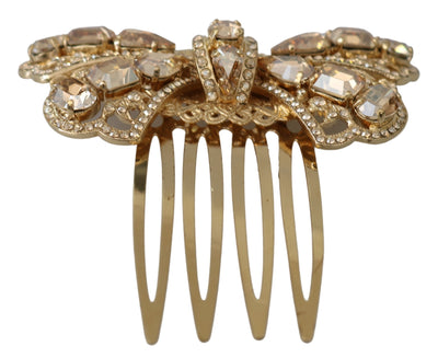 Gold Crystal Filigree Lace Accessory Hair Comb