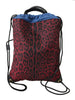 Red Leopard Adjustable Drawstring Women Nap Sack Bag