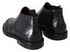 Black Leather  Boots Stretch Mens Shoes
