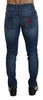 Blue Denim Logo GOLD Stretch Slim Jeans Pants