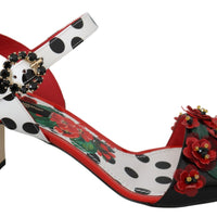 Multicolor Floral Crystal Leather Shoes