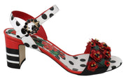 Multicolor Floral Crystal Leather Shoes