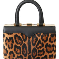 Leather Brown Leopard Hand Purse Clutch Borse Eva Bag
