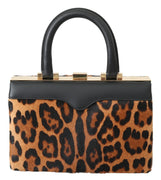 Leather Brown Leopard Hand Purse Clutch Borse Eva Bag