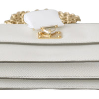 White Padlock Phone Purse Women Sicily Leather Bag