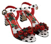 Multicolor Floral Crystal Leather Shoes