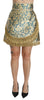 Gold Baroque Jacquard High Waist Mini Skirt
