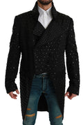 Black Silk Crystal Jacket Coat Blazer