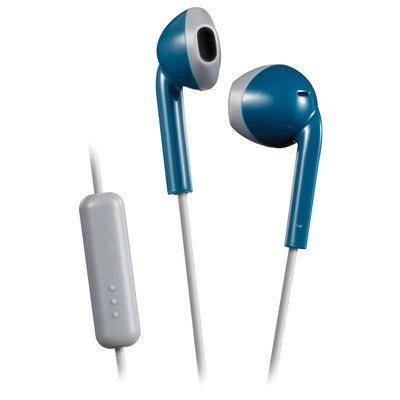 Retro In-Ear Wired Earbuds with Microphone (Blue)