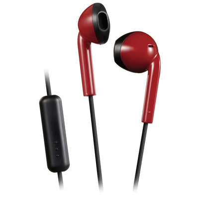 Retro In-Ear Wired Earbuds with Microphone (Red)