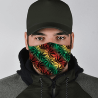 Reggae Colors Cannabis Leaves Face Mask with Ear Adjusters