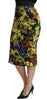 Multicolor Grapes Stretch Midi Skirt