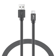 Charge and Sync USB to Micro USB Flat Cable, 4 Ft. (Black)