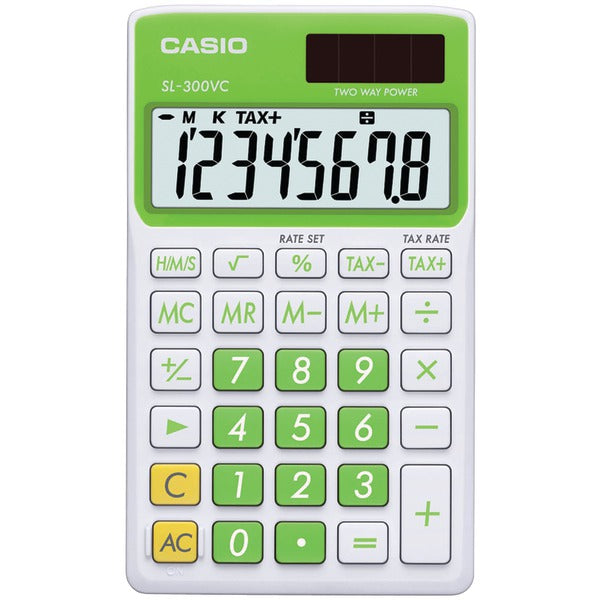 Solar Wallet Calculator with 8-Digit Display (Green)