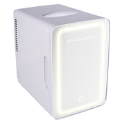 .35 Cubic-Foot 10-Liter 15-Can Mini Portable Personal Fridge with Lighted Mirror Door (White)